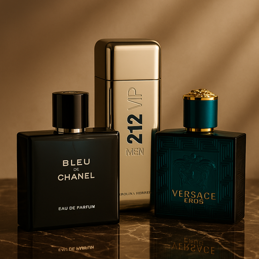 COMBO DE PERFUMES BLEU DE CHANEL,212 VIP,EROS DE VERSACE
