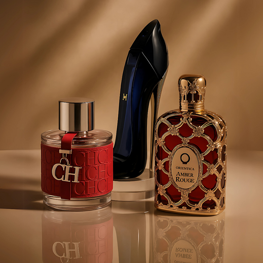COMBO DE PERFUMES CH WOMAN,GOOD GIRD,ORIENTICA ROJA